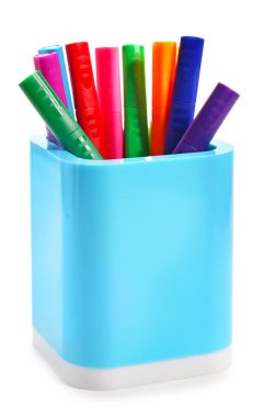 Beyaz arkaplanda işaretleri olan tutucu