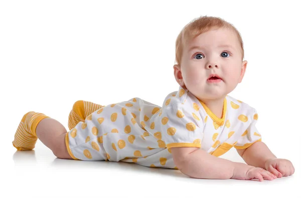 Cute Baby Stylish Clothes White Background — Stock Photo, Image