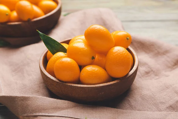 Plate Tasty Kumquat Fruit Table — Stock Photo, Image