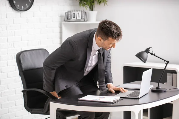 Young Man Suffering Hemorrhoids Office — Stock Photo, Image