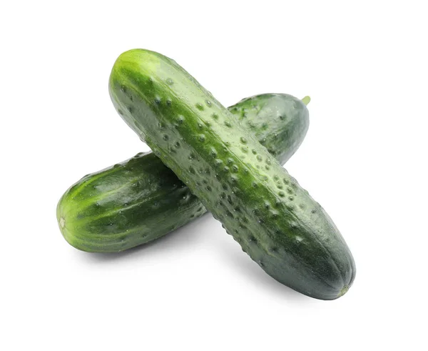 Green Cucumbers White Background — Stock Photo, Image