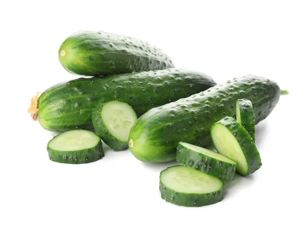 Green Cucumbers White Background — Stock Photo, Image