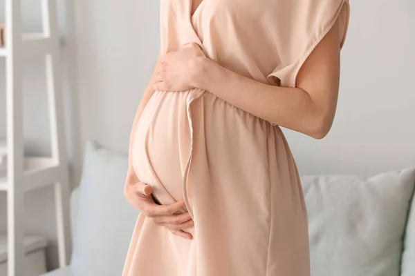 Beautiful Pregnant Woman Home — Stock Photo, Image