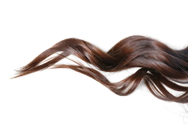 白い背景に美しい巻き毛のストランド — ストック写真