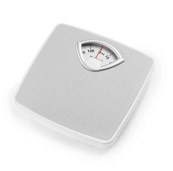 Weight Scales White Background Slimming Concept — Stock Photo, Image