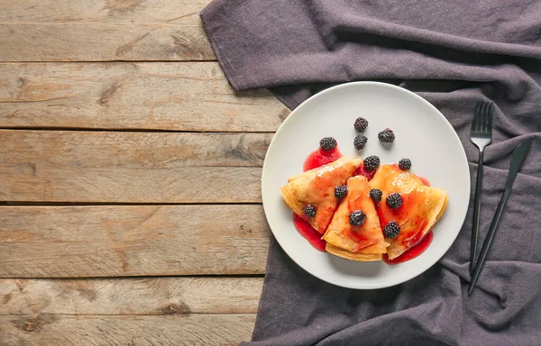 Tasty Blini Berries Table — Stock Photo, Image