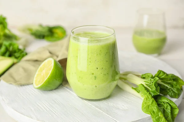 Glass Healthy Smoothie Ingredients Table — Stock Photo, Image