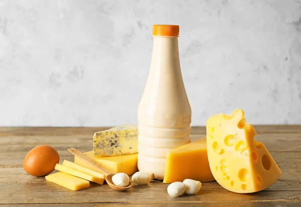 Different Dairy Products Lactose Table — Stock Photo, Image