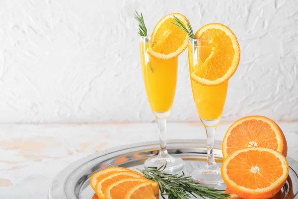Glasses Tasty Mimosa Cocktails Table — Stock Photo, Image