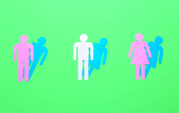 Human Figures Color Background Concept Transgender — Stock Photo, Image