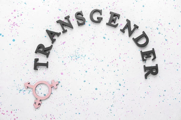 Word Transgender Con Símbolo Sobre Fondo Blanco — Foto de Stock