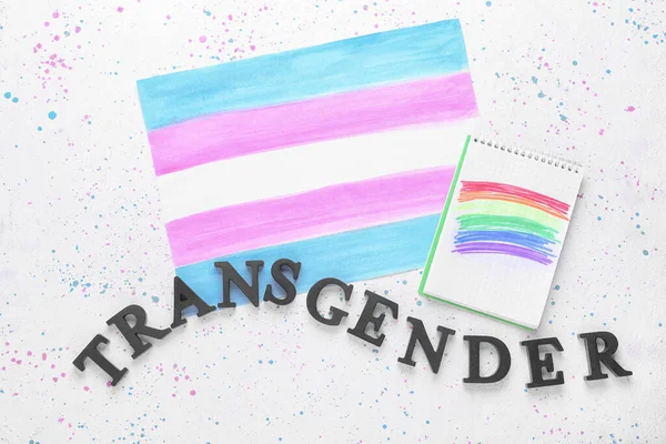 Desenhos Bandeiras Transgêneros Lgbt Fundo Branco — Fotografia de Stock