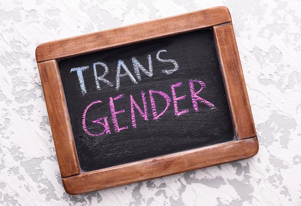 Pizarra Con Texto Trans Gender Sobre Fondo Claro —  Fotos de Stock