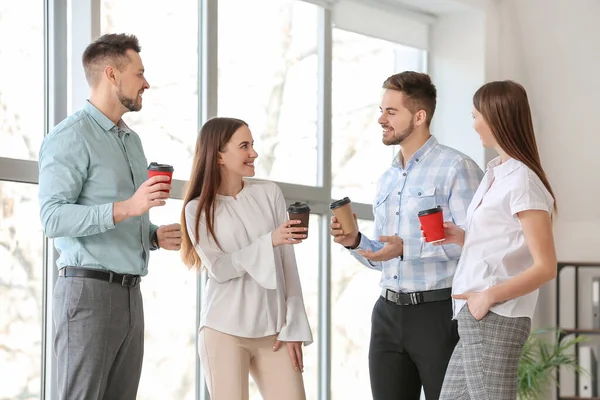 Colleagues Drinking Coffee Office — Stock Photo, Image