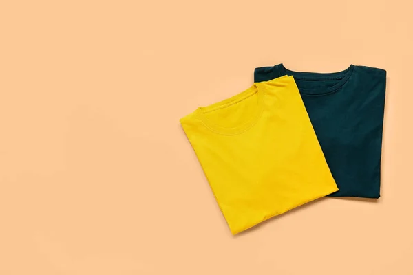 Stijlvolle Shirts Kleur Achtergrond — Stockfoto