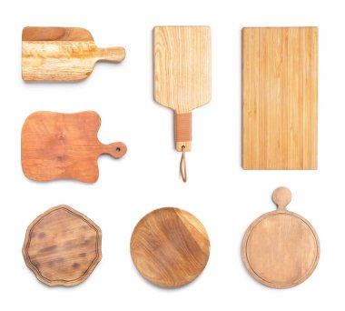 Beyaz arkaplanda tahta seti