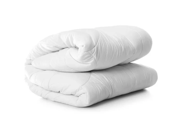 Мягкое Теплое Одеяло Белом Фоне — стоковое фото