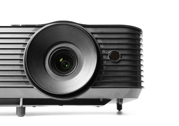 Modern Video Projector White Background Closeup — Stock Photo, Image
