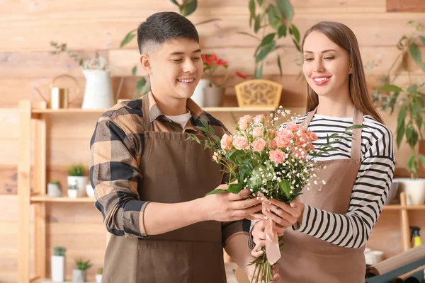 Retrato Floristas Tienda — Foto de Stock