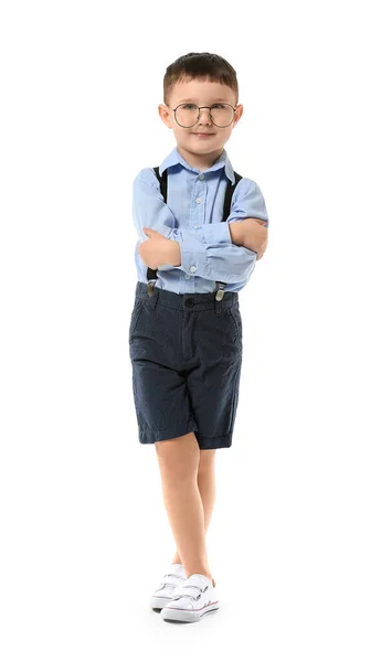 Cute Little Boy White Background — Stock Photo, Image