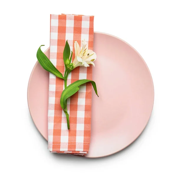 Beautiful Table Setting White Background — Stock Photo, Image