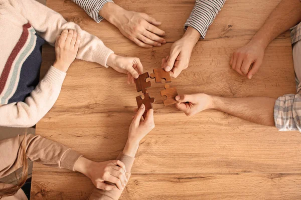 Team Business People Doing Puzzle Office — Stock Photo, Image