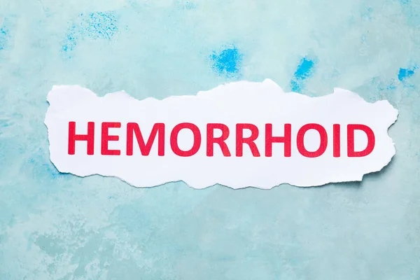Paper Word Hemorrhoid Color Background — Stock Photo, Image