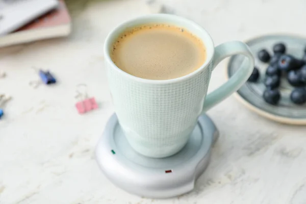 Cup Coffee Heater Table — Stock Photo, Image