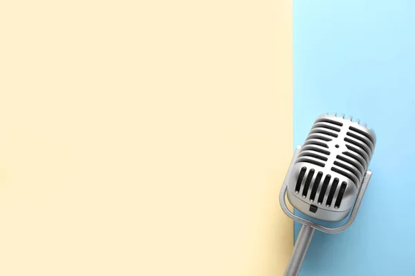Retro Microphone Color Background — Stock Photo, Image
