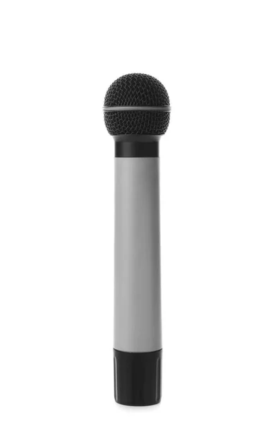 Modernes Mikrofon Auf Weißem Hintergrund — Stockfoto