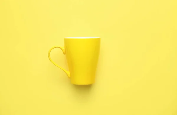 Leere Tasse Auf Farbigem Hintergrund — Stockfoto