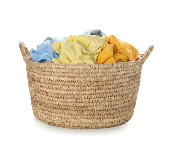 Basket Laundry White Background — Stock Photo, Image