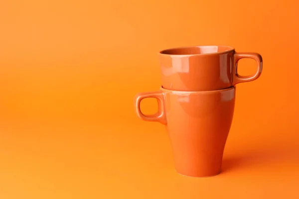 Blank Cups Color Background — Stock Photo, Image