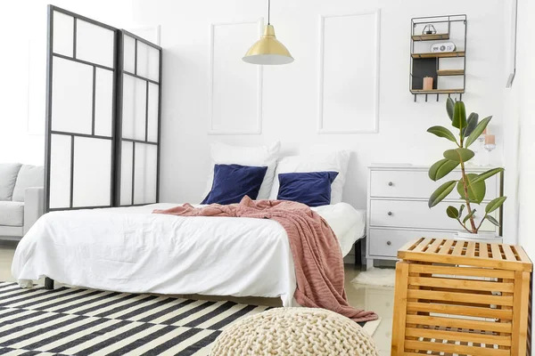 Interieur Van Moderne Comfortabele Slaapkamer — Stockfoto