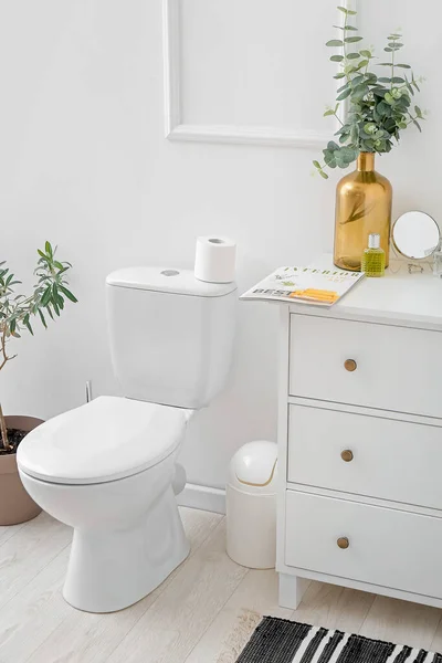 Toilet Mangkuk Interior Kamar Mandi Modern Ringan — Stok Foto