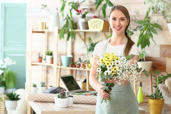 Portrait Female Florist Shop — Stock Photo, Image