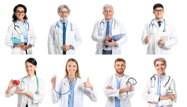 Verschiedene Ärzte Auf Weißem Hintergrund — Stockfoto