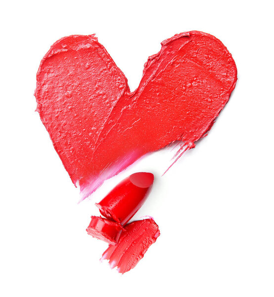 Образец яркой помады на белом фоне
