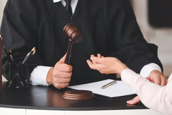 Male Judge Working Client Office — Stock Photo, Image