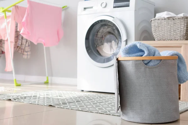 Basket Laundry Bathroom — Stock Photo, Image