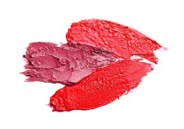 Beyaz arkaplanda parlak ruj izleri