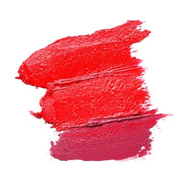 Beyaz arkaplanda parlak ruj izleri