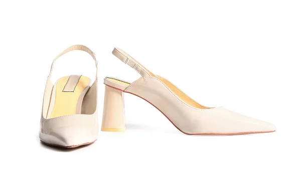 Zapatos Femeninos Modernos Sobre Fondo Blanco — Foto de Stock