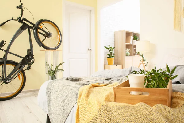 Tray Breakfast Bed Room — Stock Photo, Image