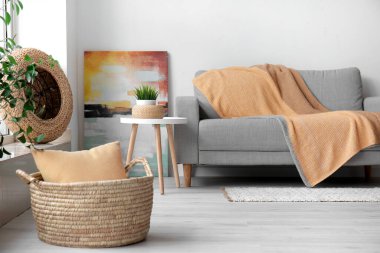 Modern ışık oturma odasının içi