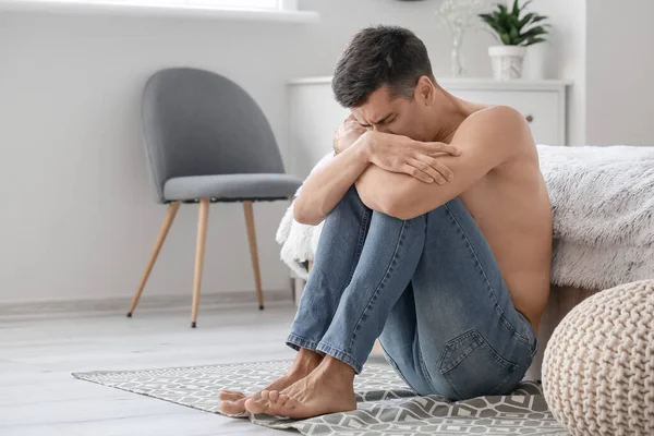 Joven Que Sufre Anorexia Casa — Foto de Stock