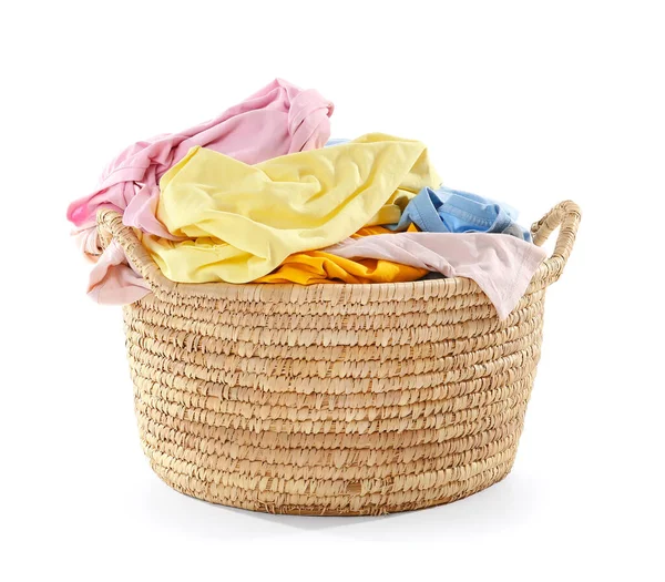 Basket Laundry White Background — Stock Photo, Image