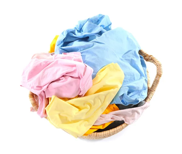 Basket Laundry White Background — Stock Photo, Image