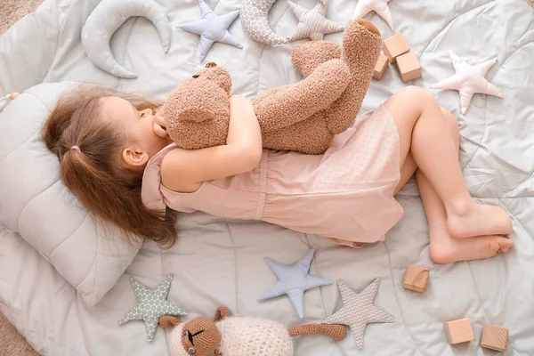 Little Girl Toys Lying Floor — Stock Photo, Image