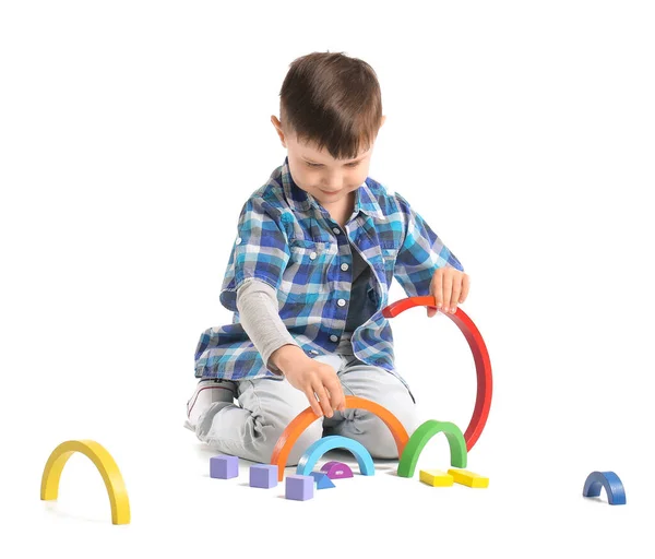 Little Boy Toys White Background — Stock Photo, Image